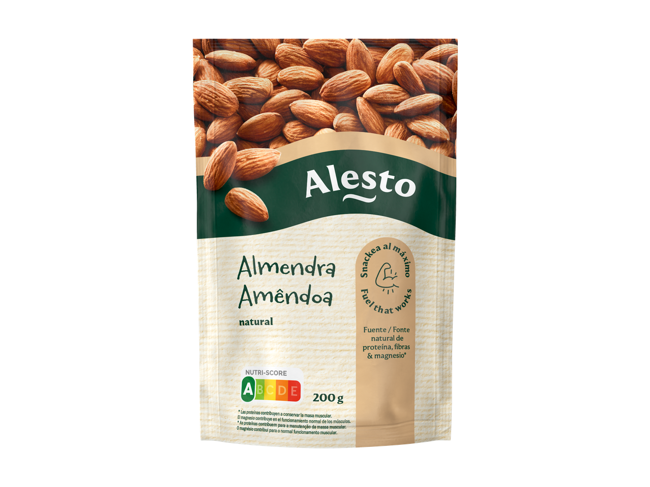ALESTO SELECTION amêndoas naturais em saco, 200g, com Nutri-Score A.