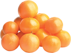 A pile of large, juicy mandarins