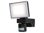 Black outdoor LED floodlight with motion sensor
