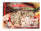 Avibom Desfiado de Pato com Caldo, 600g, com 100% carne de pato.