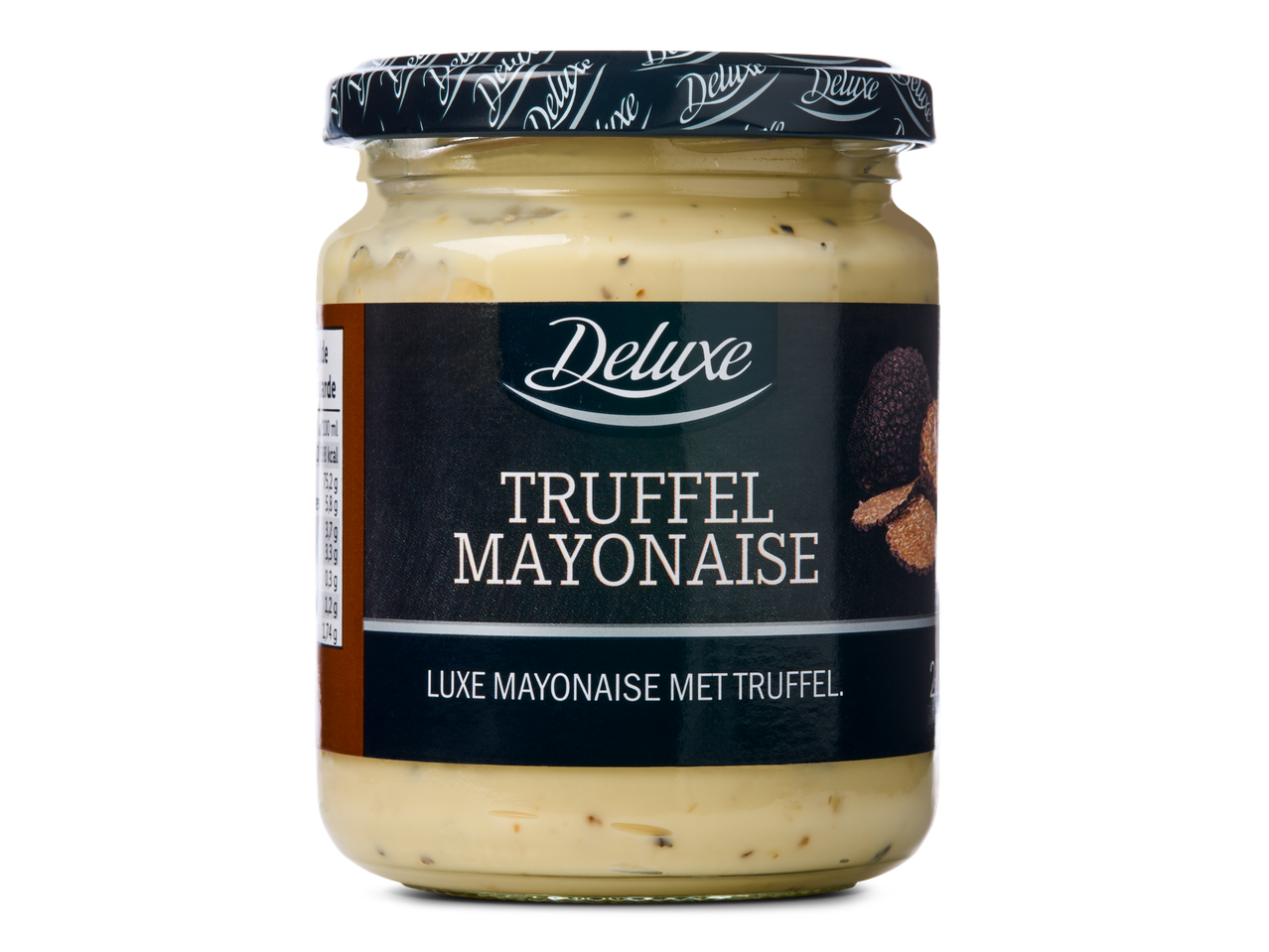 Deluxe Truffelmayonaise in een glazen pot.