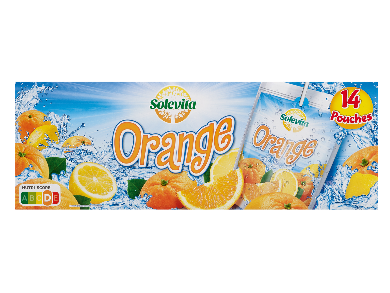 Boisson aux fruits Solvita Orange en sachets, avec Nutri-Score D.