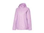 Lila Regenjacke mit Kapuze und Reißverschluss