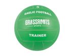 Green Gaelic football with 'GAELIC FOOTBALL GRASSROOTS SPORTS TRAINER' text and number 5.