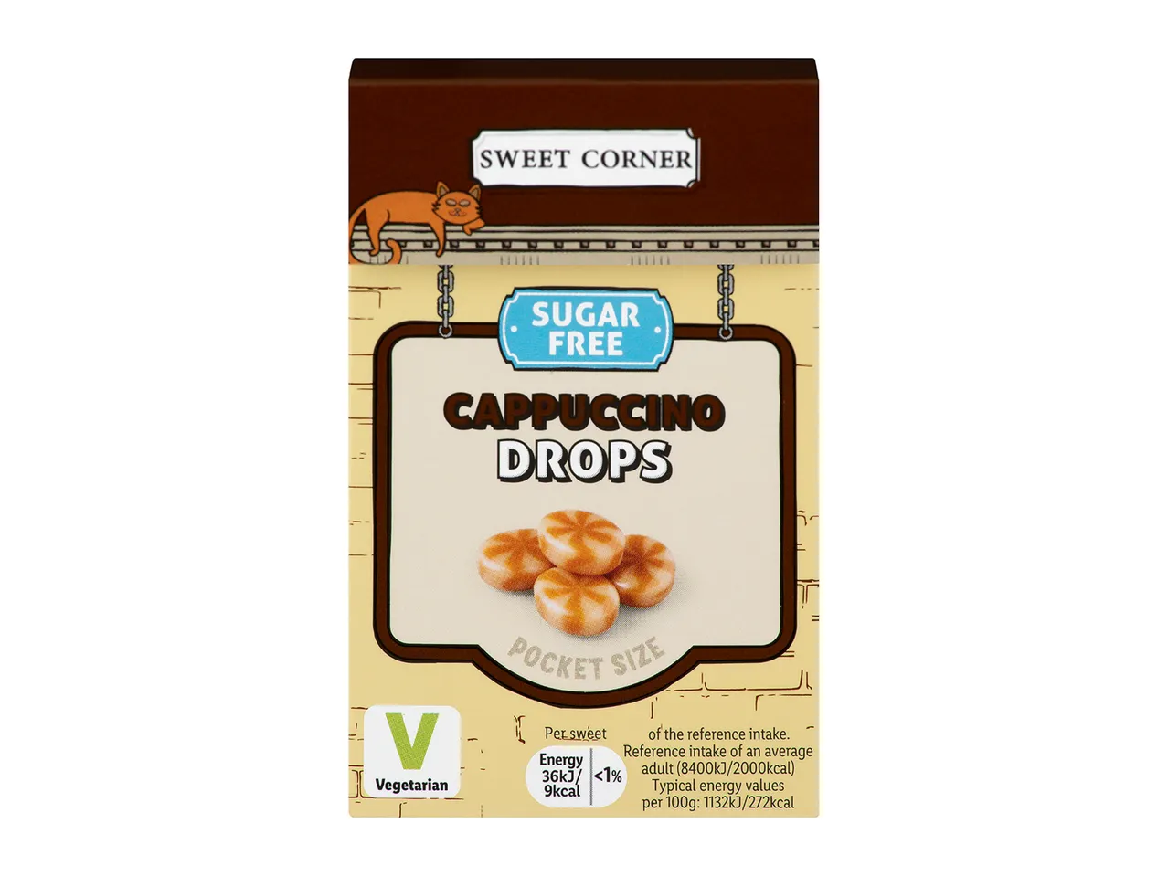 Sweet Corner sugar-free Cappuccino Drops: pocket size.