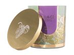 Black Fig scented candle in a green and gold jar with a matching gold lid