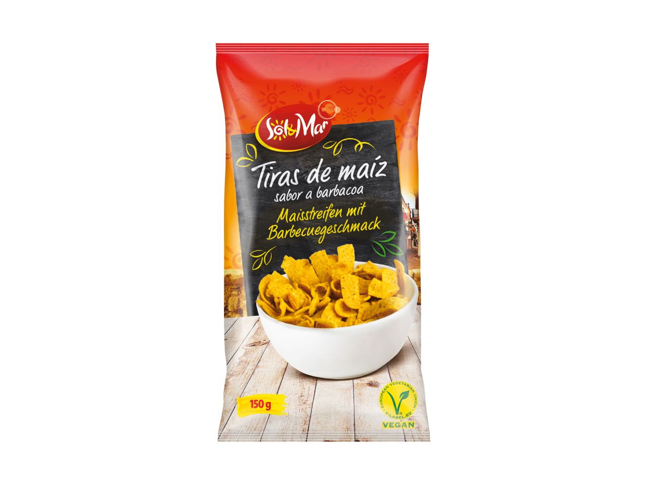 Un paquet de chips de maïs aromatisées au curry et au gingembre de la marque LIDL.