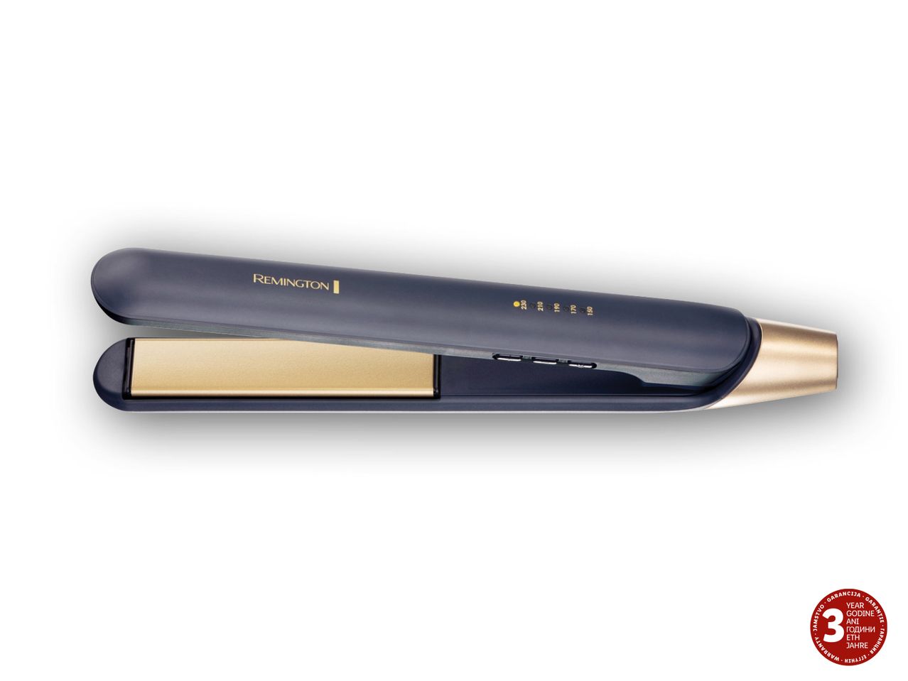 Remington pegla za kosu s digitalnim zaslonom za temperaturu i trogodišnjim jamstvom.