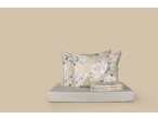 Conjunto de lençóis de cetim de algodão com padrão floral e fronhas a condizer