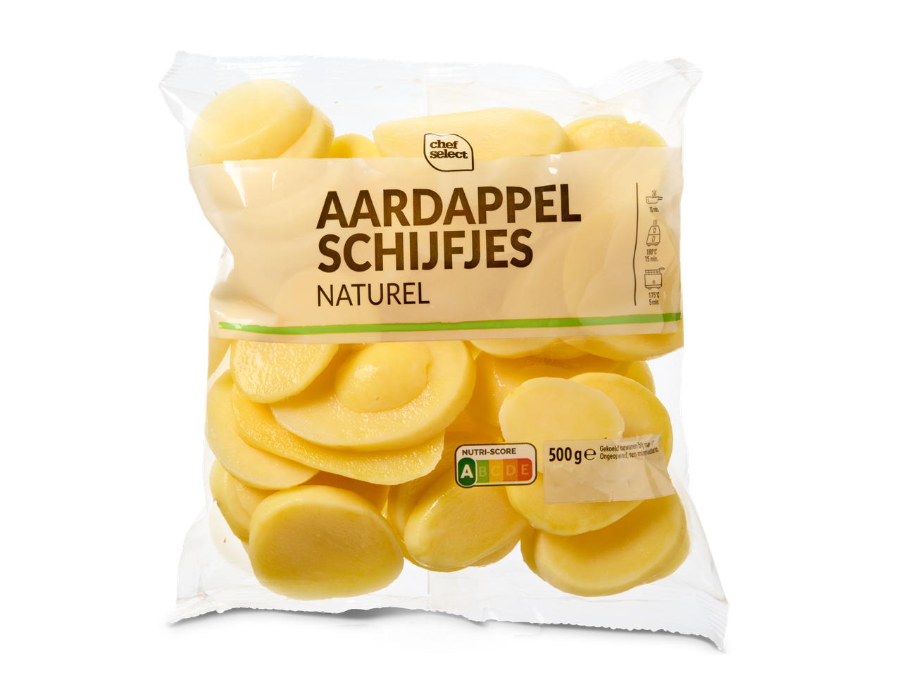 Chef Select: 500g naturel aardappelschijfjes.