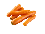Uma pilha de cenouras frescas e laranjas sobre um fundo preto.