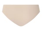 Beige women's briefs with a high waist and full coverage.