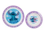 Disney Stitch plates and bowls with floral design.