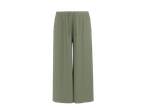 Calças culotte femininas ESMARA em verde azeitona com cintura de cordão.