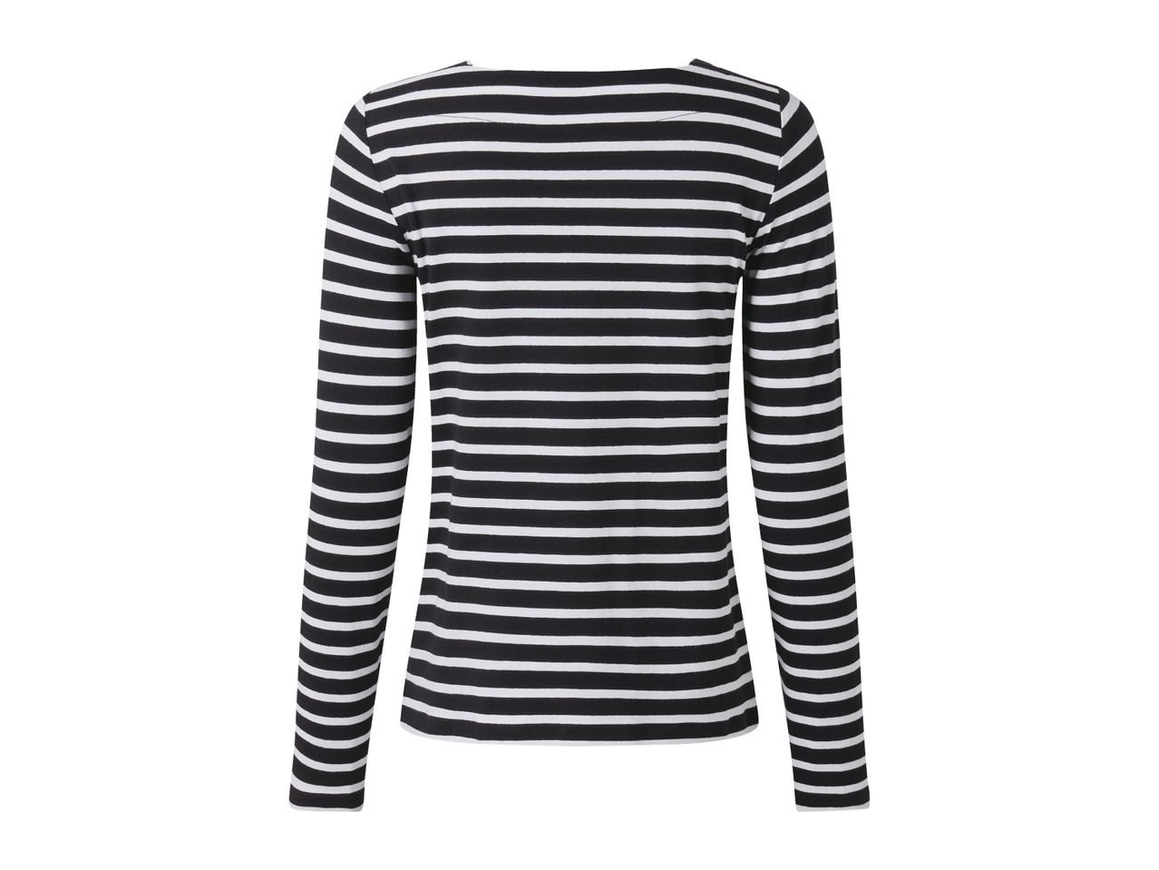 Black and white striped long-sleeve shirt