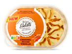 Nieuwe Bon Gelati Caramel Pecan Vanilla premium ijs in een plastic bakje.