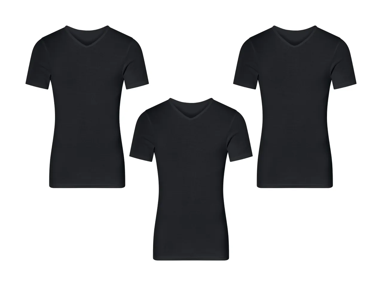 Tre sorte V-hals T-shirts.
