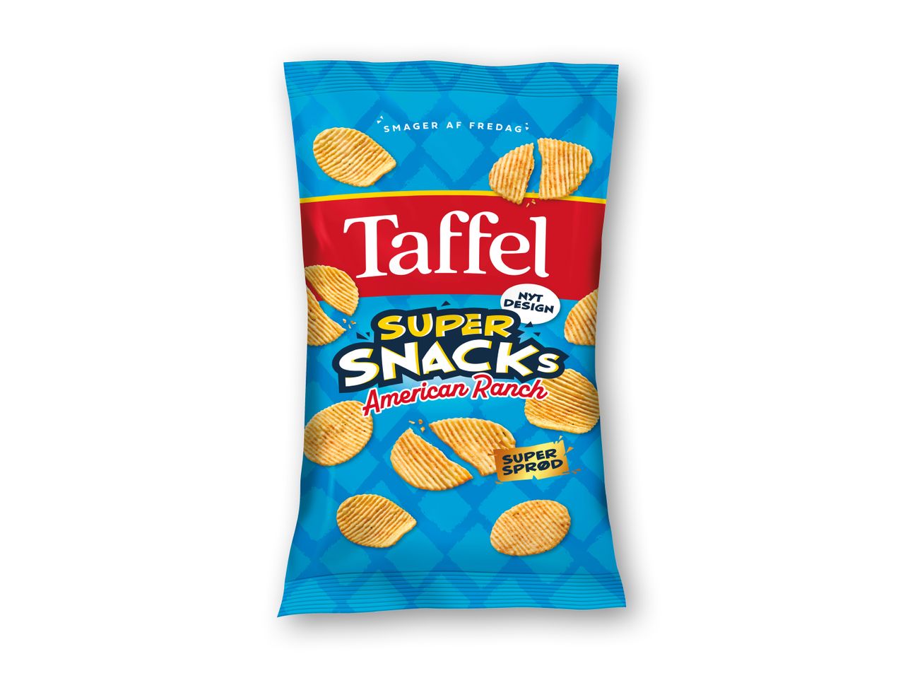 En pose Taffel Super Snacks American Ranch chips.