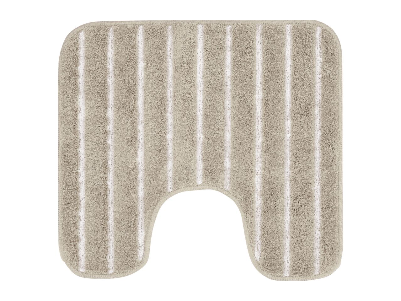 Beige toilet mat with vertical stripes