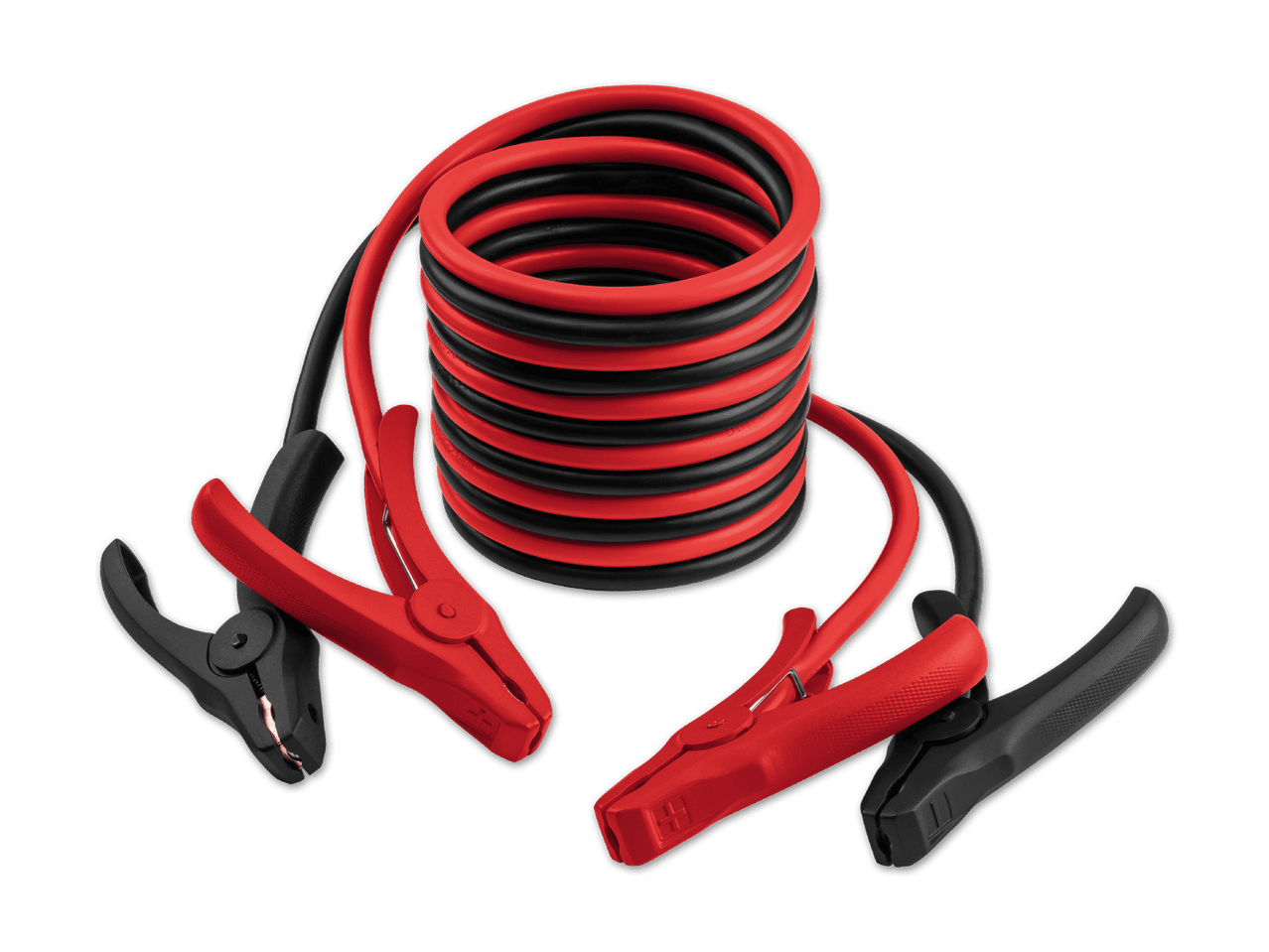 Überbrückungskabel mit roten und schwarzen Klemmen