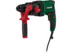 Green and black 800W SDS-Plus hammer drill with red accents.