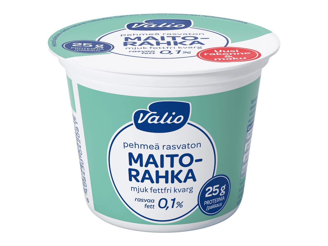 Valio Maitorahka jogurttipurkki.