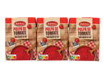 Três embalagens de Baresa Polpa de Tomate, com Nutri-Score A, sem adição de sal.