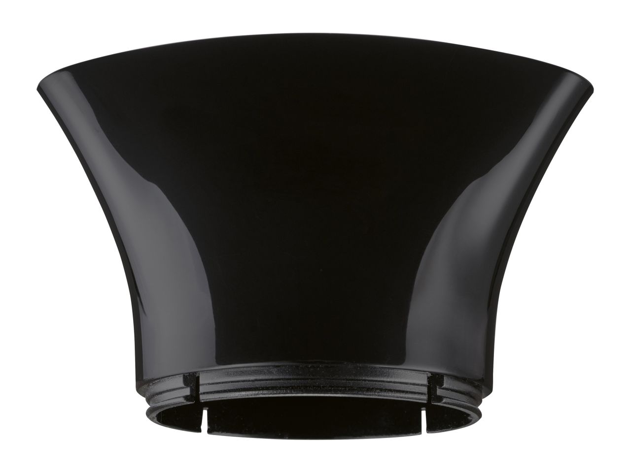 Black plastic hair dryer concentrator nozzle.