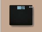 Cântar de baie digital negru LIVARNO cu funcție de vorbire, afișând 0.0 kg.