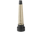 Gold-colored conical hair curler attachment with a black base and tip.