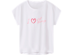 Fehér póló rózsaszín „I ❤️ Sleep” felirattal