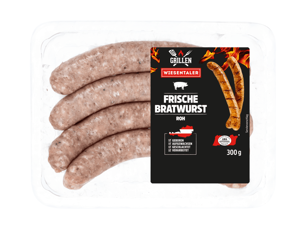 Wiesentaler Frische Bratwurst, roh, 300g Packung