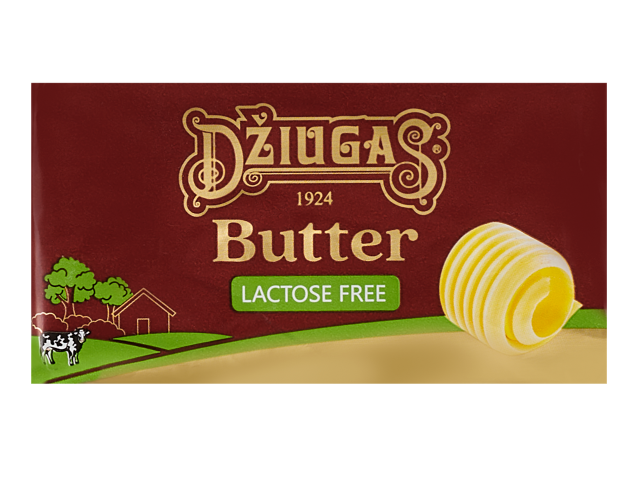 Laktoosivaba või pakend, millel on talumaastik ja võikihid