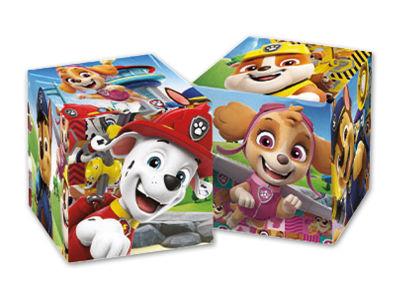 Paw Patrol Würfel mit Marshall, Skye, Rubble und Chase