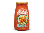 Een pot Easy Chicken Tonight Hawaï met ananas, met een afbeelding van een gerecht.