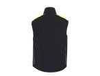 Colete de trabalho masculino PARKSIDE PERFORMANCE, preto com detalhes amarelos e brancos, vista traseira
