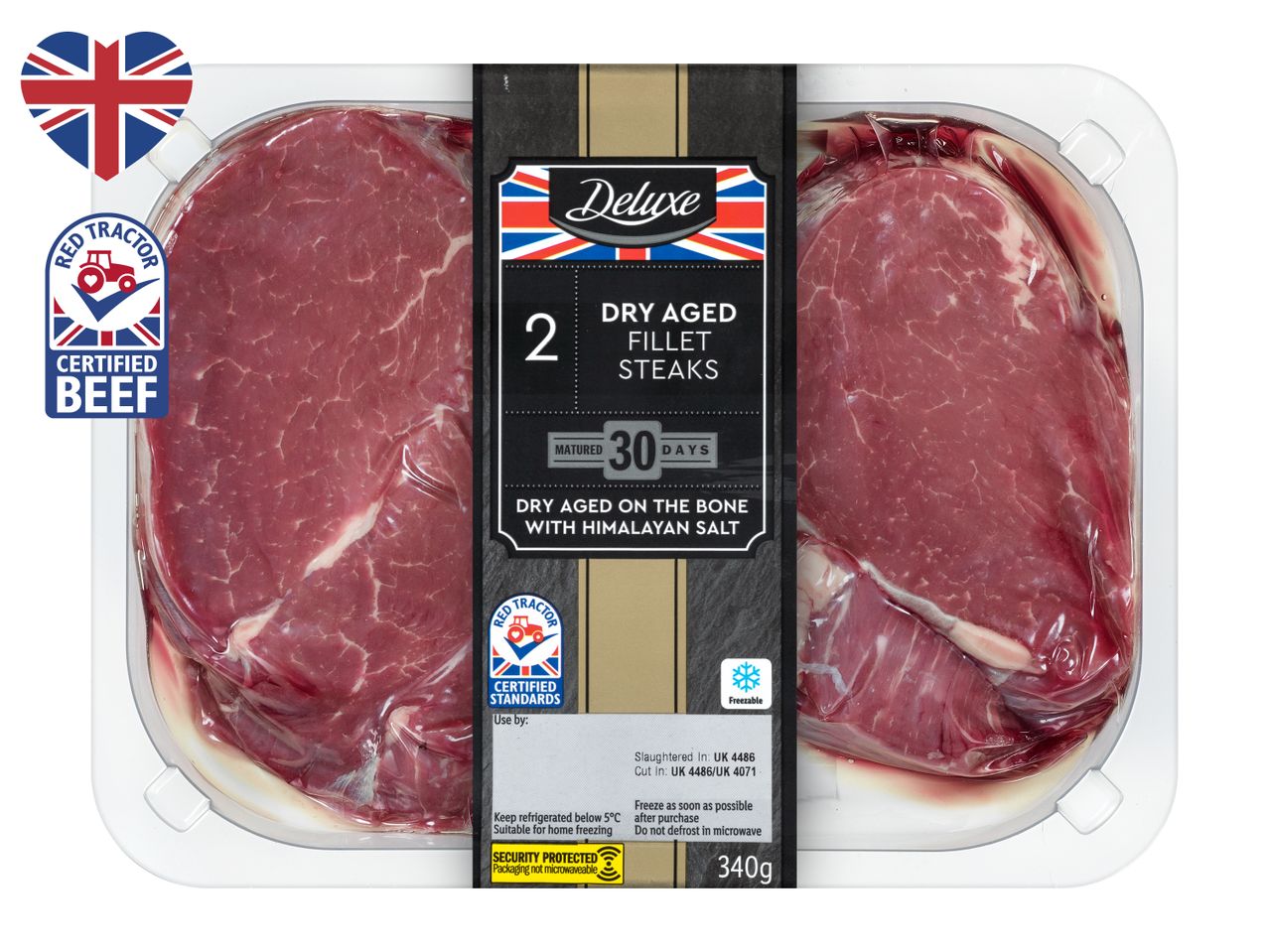 Go to full screen view: Deluxe 2 British Beef Fillet Steaks - Image 1