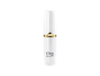 White lipstick or lip balm tube with a gold band and the word 'BEAUTY'.