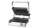 Grelhador SILVERCREST 3 em 1 aberto com placas estriadas e controlo de temperatura.