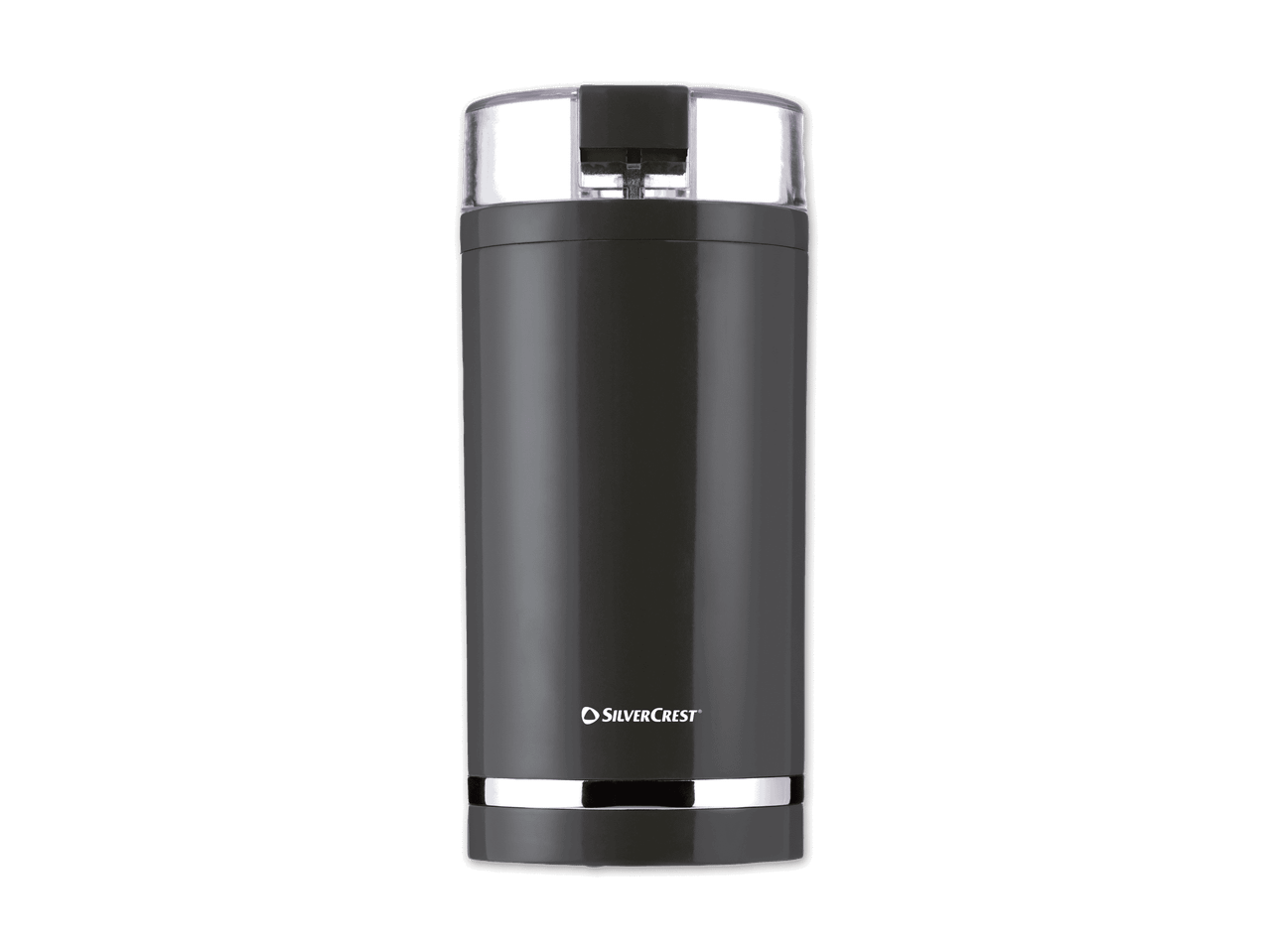 Ein dunkler, schlanker SilverCrest-Kaffeemühlen-Behälter.