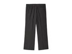 Dark gray school uniform pants with an elastic waistband and a back pocket.