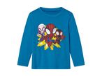 En blå langærmet børne-t-shirt med Spider-Man print.
