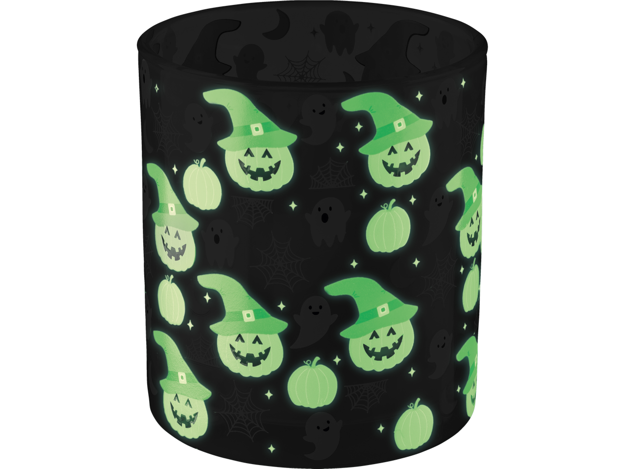 Helovino kvapioji žvakė stiklainyje su moliūgų ir vaiduoklių dizainu