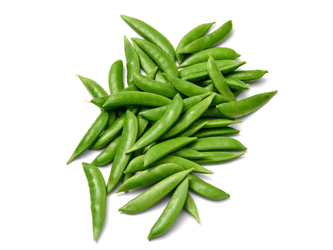 Een hoop verse groene erwten.