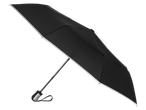 Ombrello nero Esmara® aperto con impugnatura ergonomica.