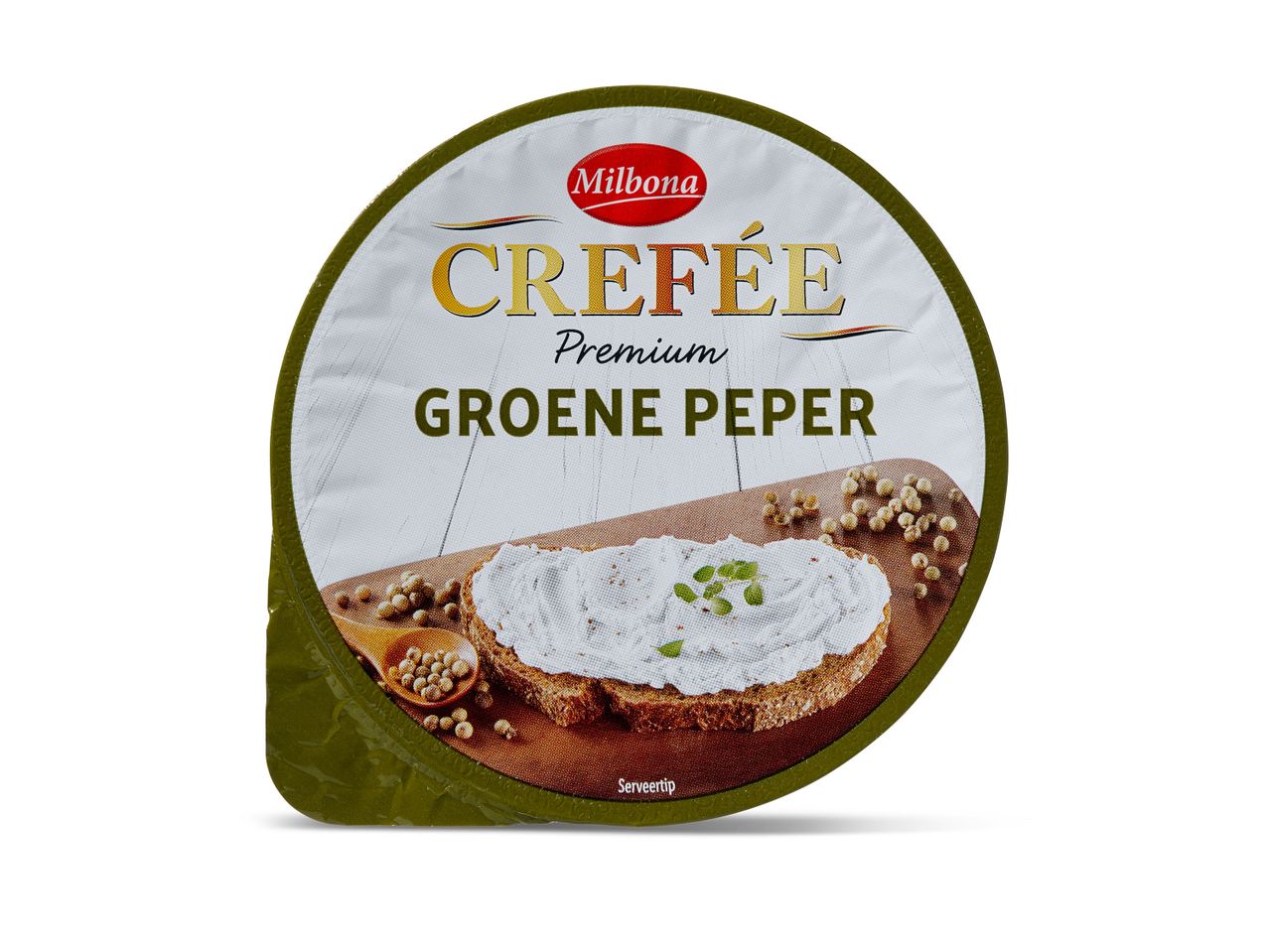 Milbona Crefee Premium roomkaas met groene peper.