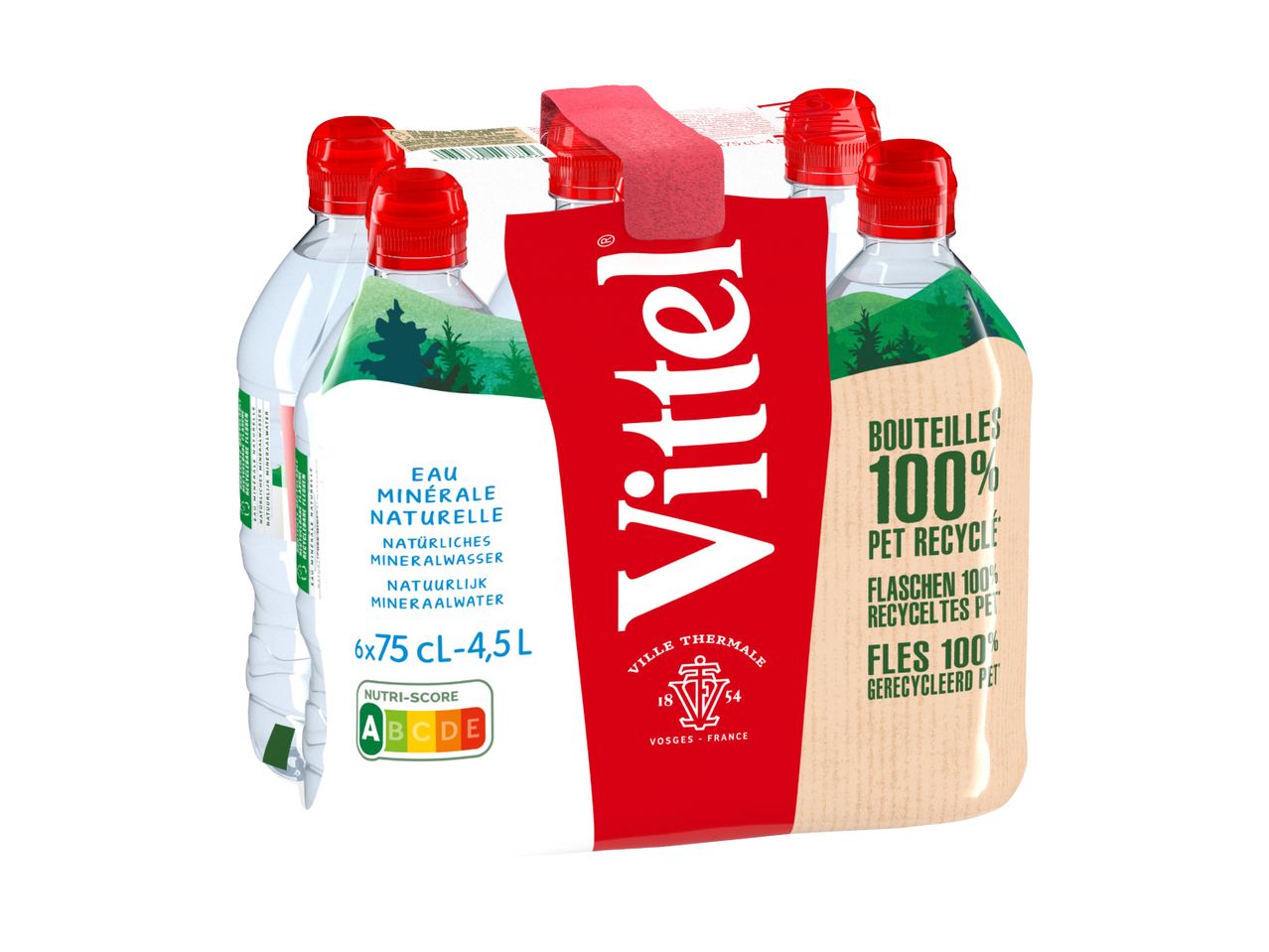 4er Pack Vittel Wasserflaschen.