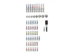 A comprehensive screwdriver bit and socket set with a magnetic bit holder.