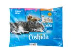 Coshida Gourmet Menu: hrană pentru pisici cu somon, creveți, curcan și iepure.