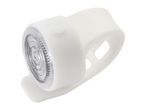 A white silicone bicycle light is shown on a white background.